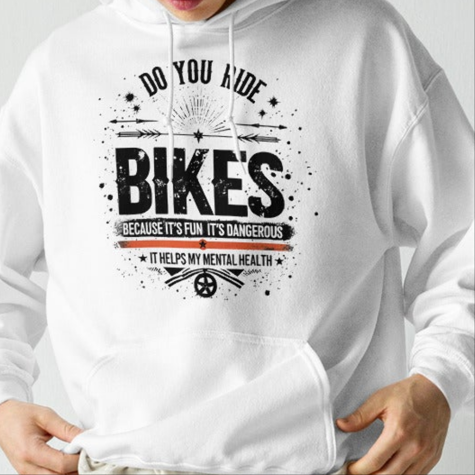 Unisex Bikes and mental health stylish Cotton Hoodie