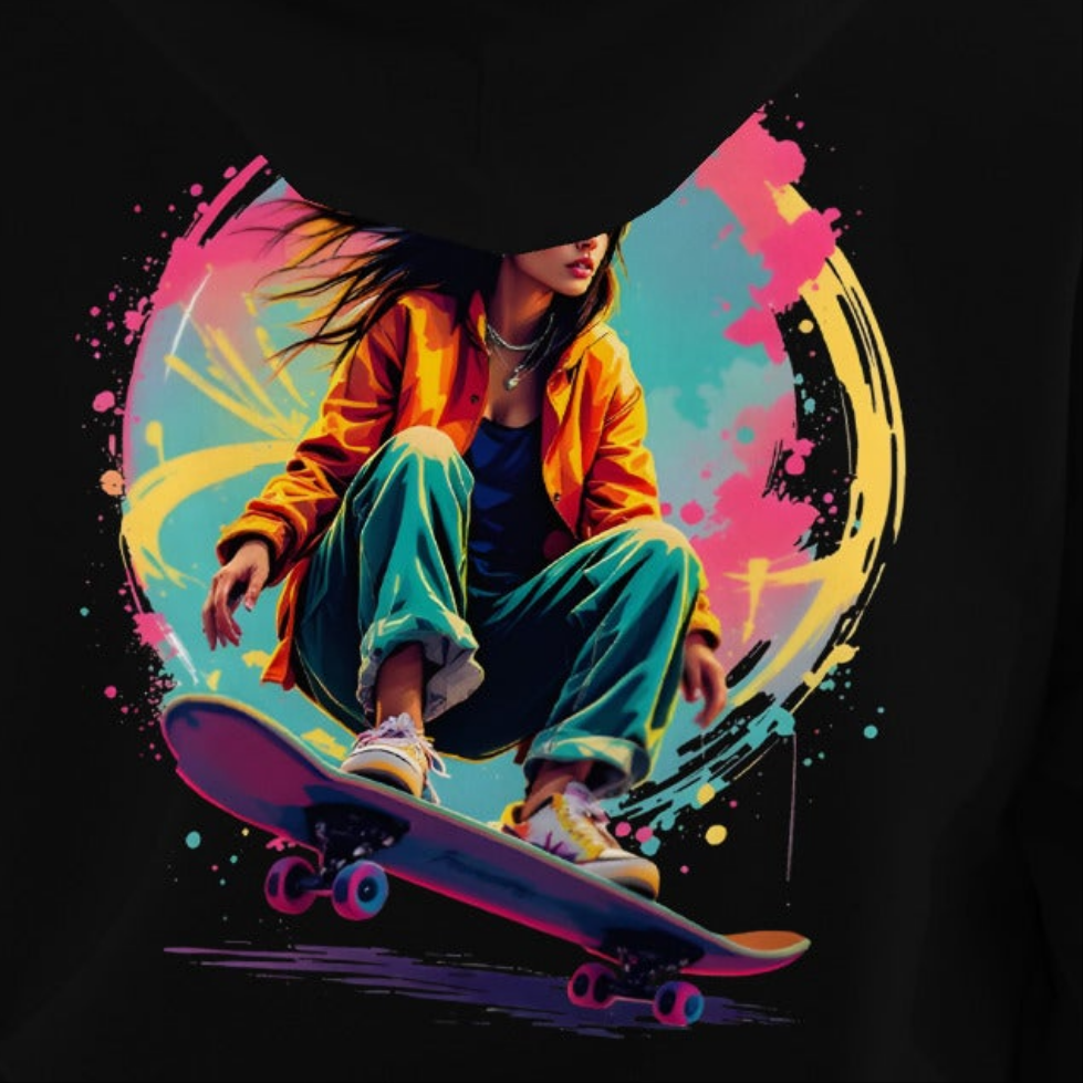 Unisex Skateboard street chick Hoodie