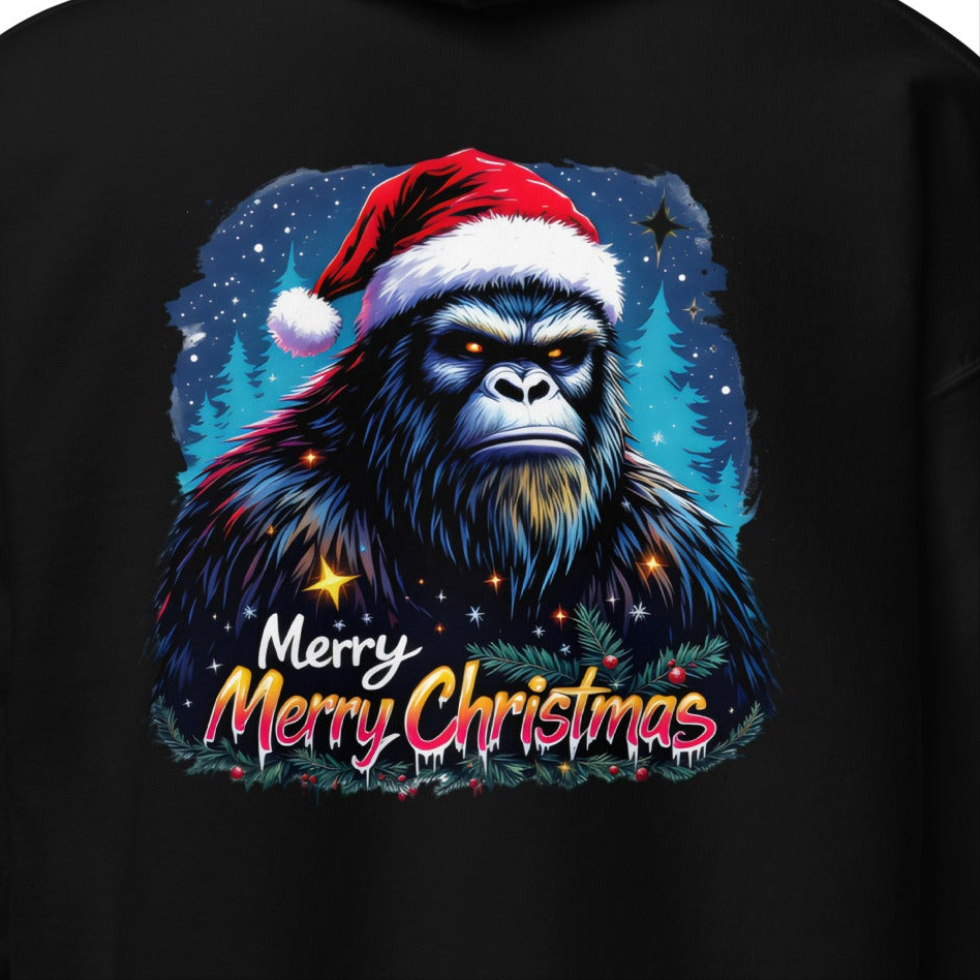 Unisex Merry Christmas Bigfoot Twin Print Series Two Hoodie