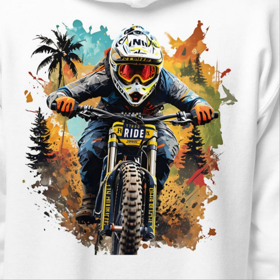 Youth downhill face on race rider heavy blend hoodie