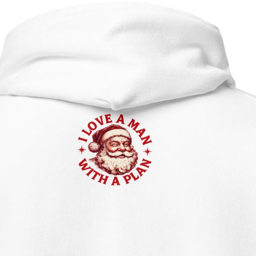 Women's fluffy Christmas poodle dog And small back print cosy Hoodie