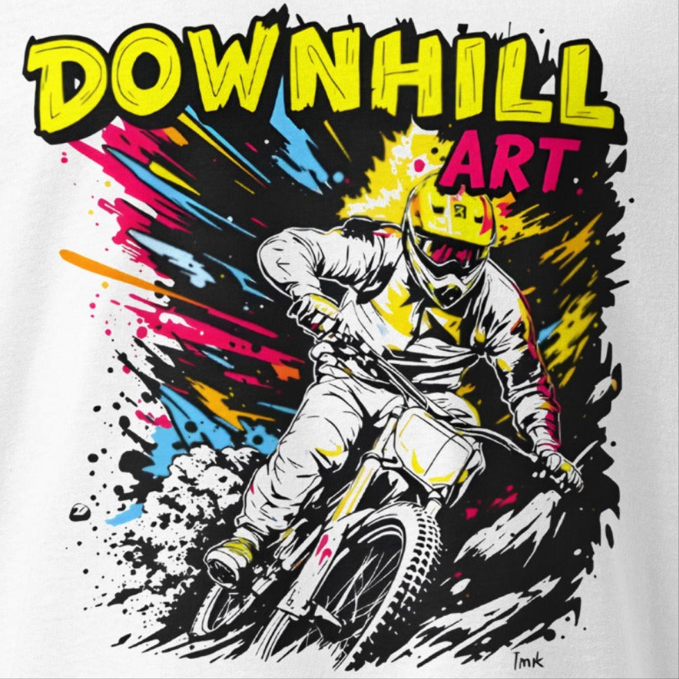 Oversized Illustrated downhill art heavyweight t-shirt