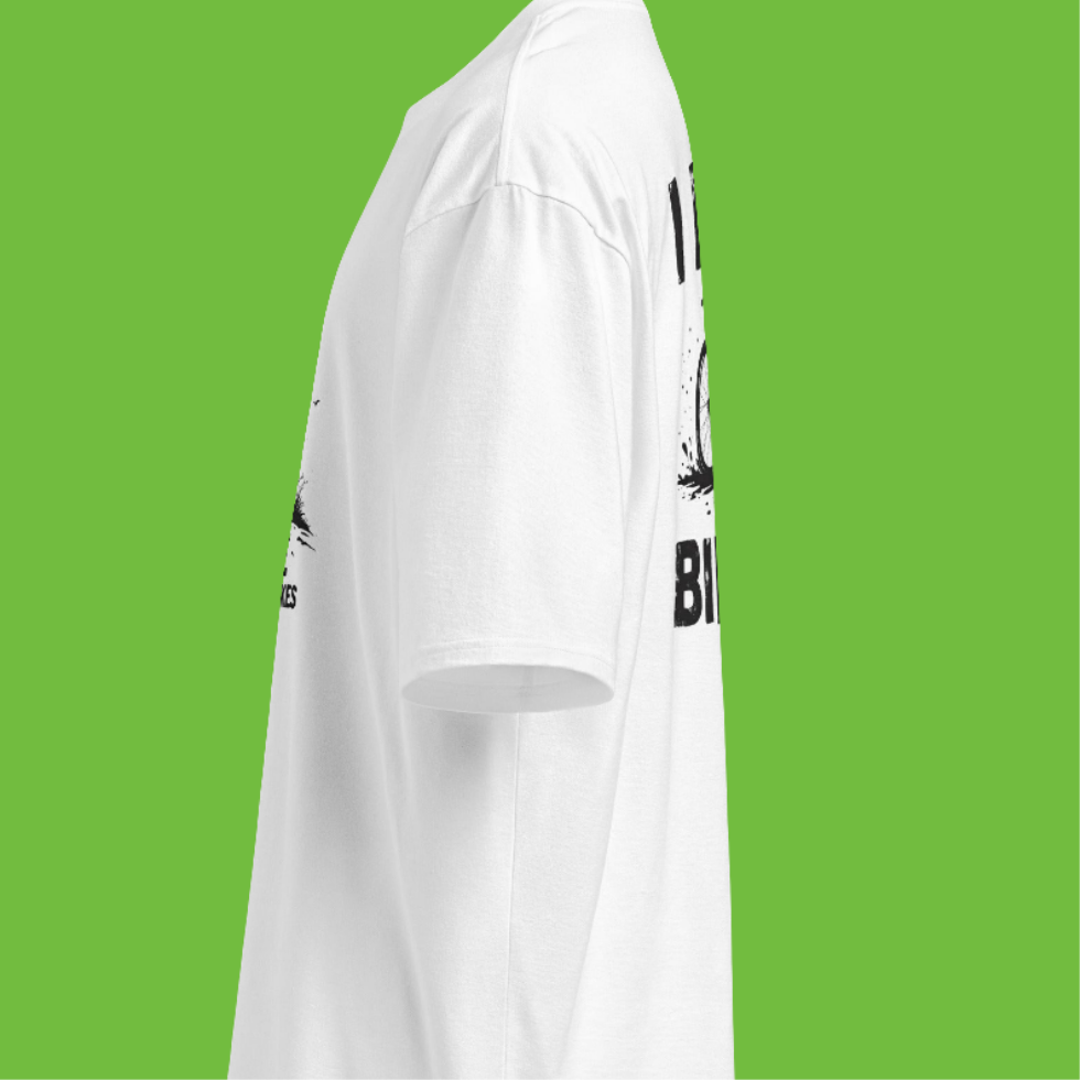 Oversized Unisex i ride mountain bikes wheelchair Double print heavyweight t-shirt