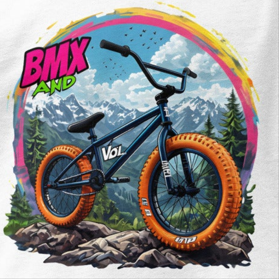 Youth Bmx & top graphic Graffiti style Short Sleeve T-Shirt