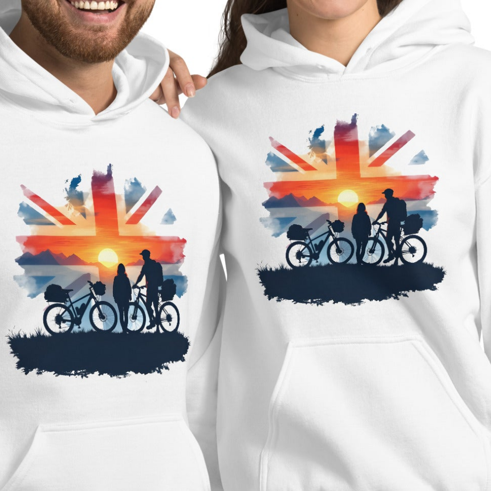 Unisex UK Adventure Sunset Style white Hoodie