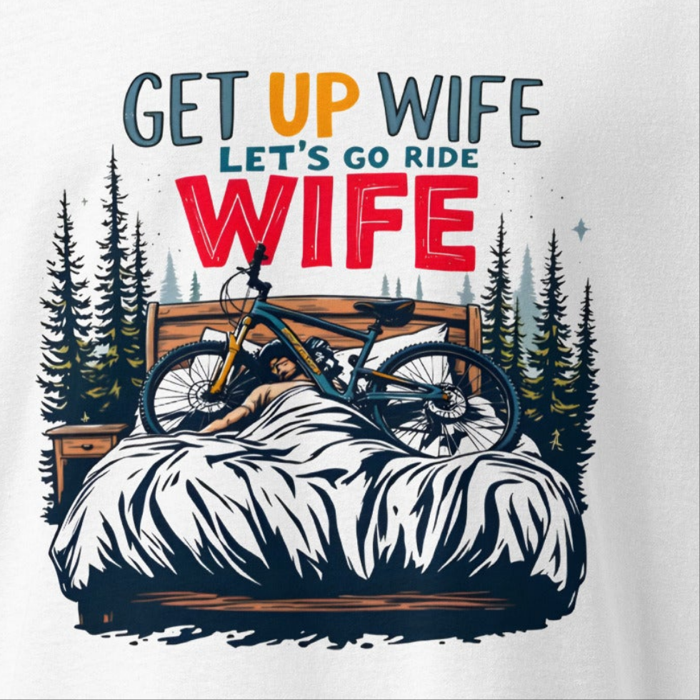 Oversized Men's Get up wife we're going riding funny heavyweight t-shirt
