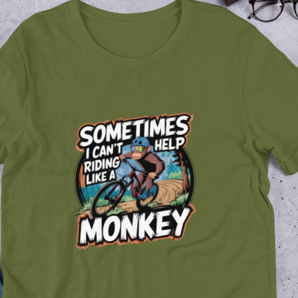 Unisex Double print Riding like a monkey premium t-shirt