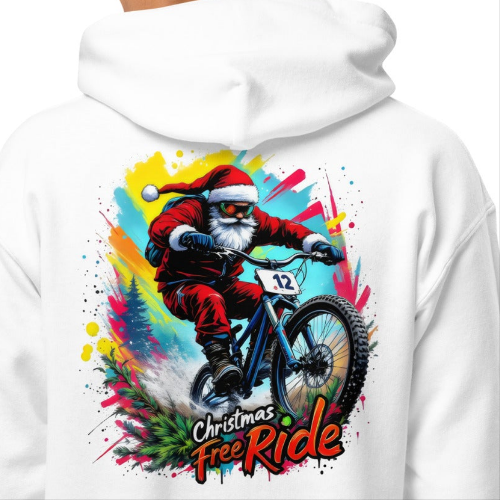 Youth Father Christmas free riding premium heavy blend hoodie