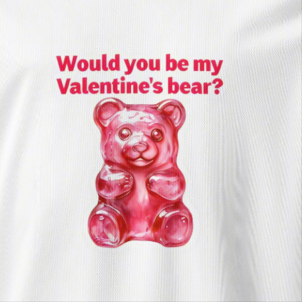 Women's gym why gummy bear Valentine's Dryer fit material sports jersey