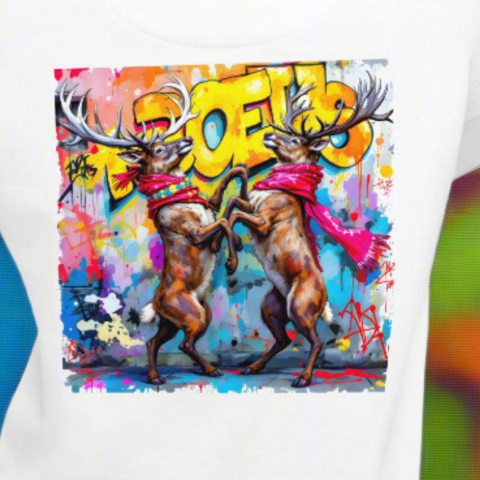 Unisex Christmas Rearing reindeer Premium Hoodie