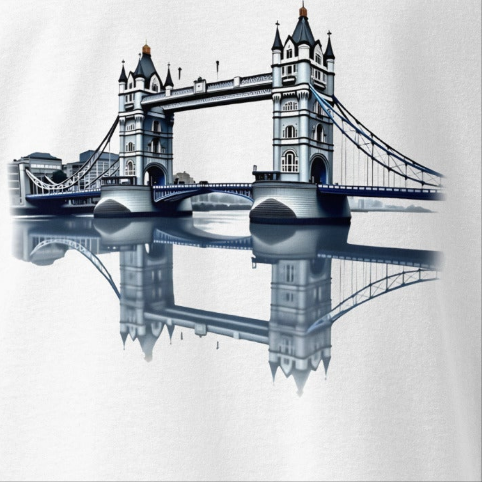 Oversized Mirrored Tower Bridge London heavyweight t-shirt