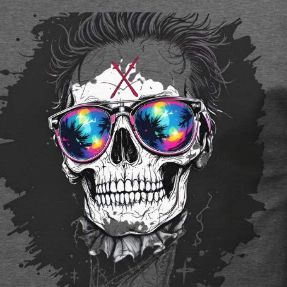 Unisex Skull Mirror shades classic tee