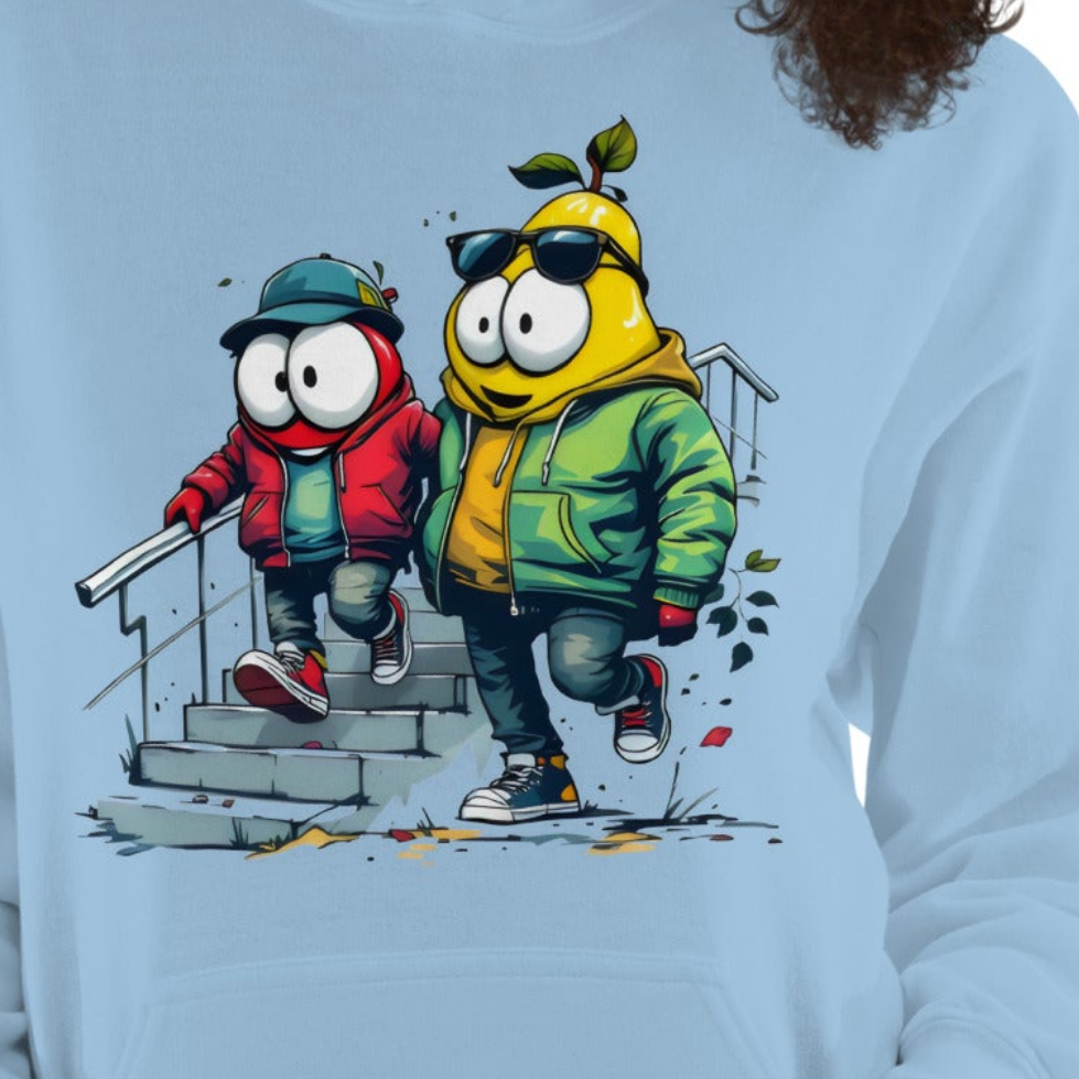 Unisex Apples and pears twin print Hoodie