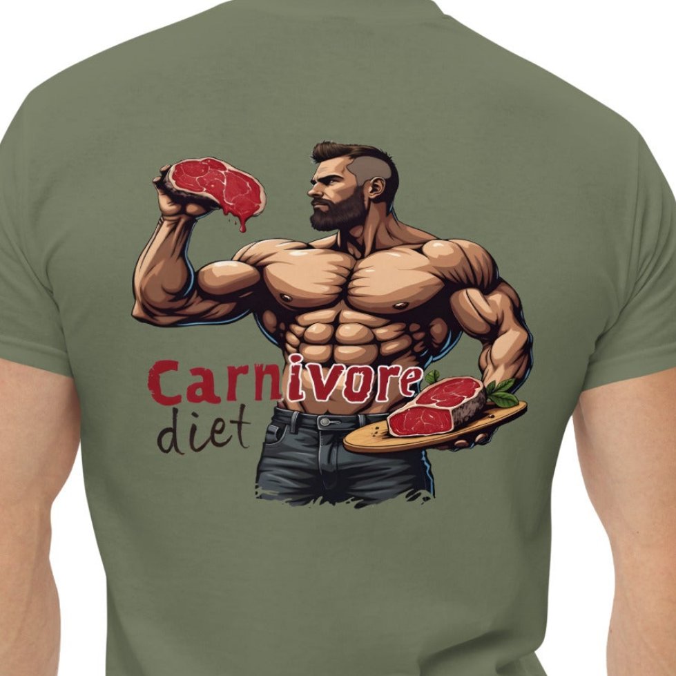 Men's double print carnivore diet classic tee