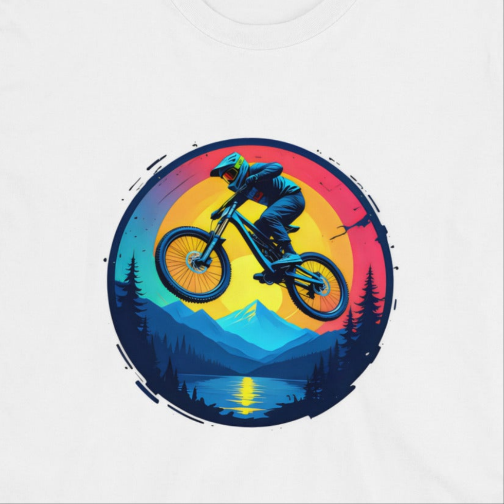 Short-Sleeve Unisex MTB jumper sunset 100% cotton classic tee