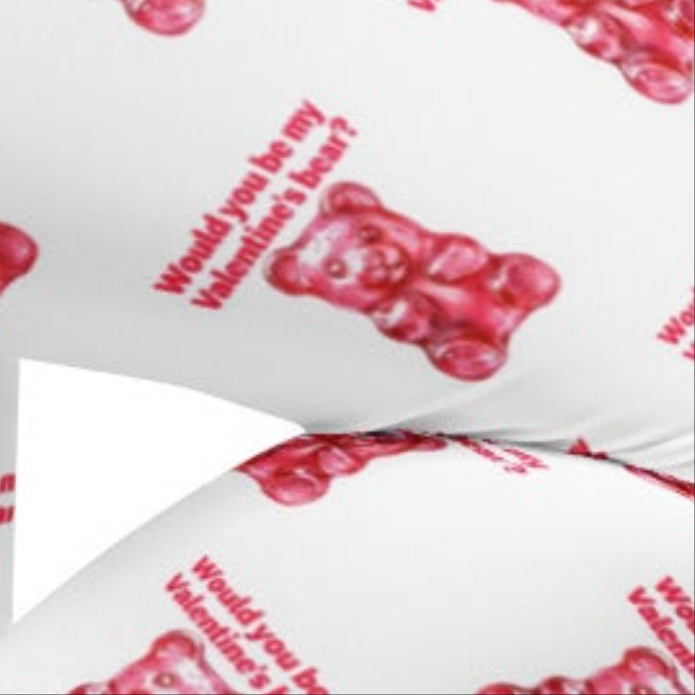 Pink stick like gummy bear all over print white Leggings