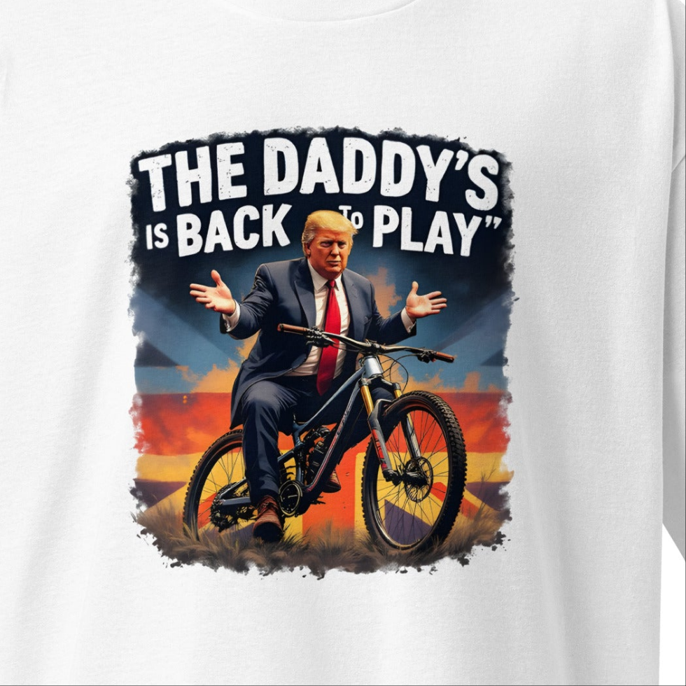 Oversized cartoon funny Trump the Daddy is back heavyweight t-shirt
