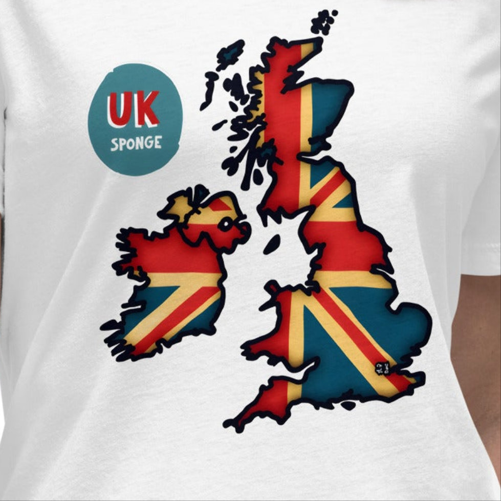 Women's UK map British flag Relaxed T-Shirt