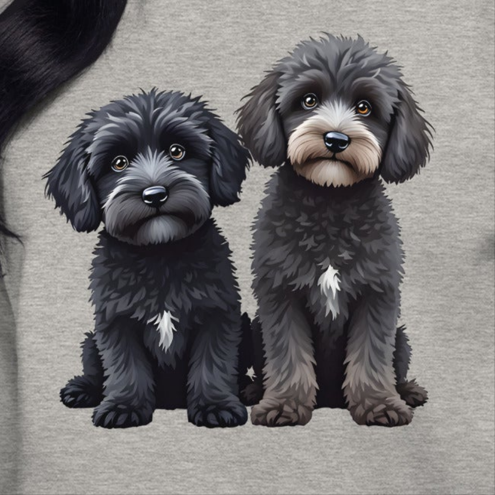 Unisex cockapoo sister's front print Premium Hoodie