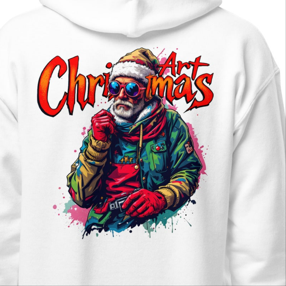Youth Unisex Christmas art cool looking street artist heavy blend hoodie