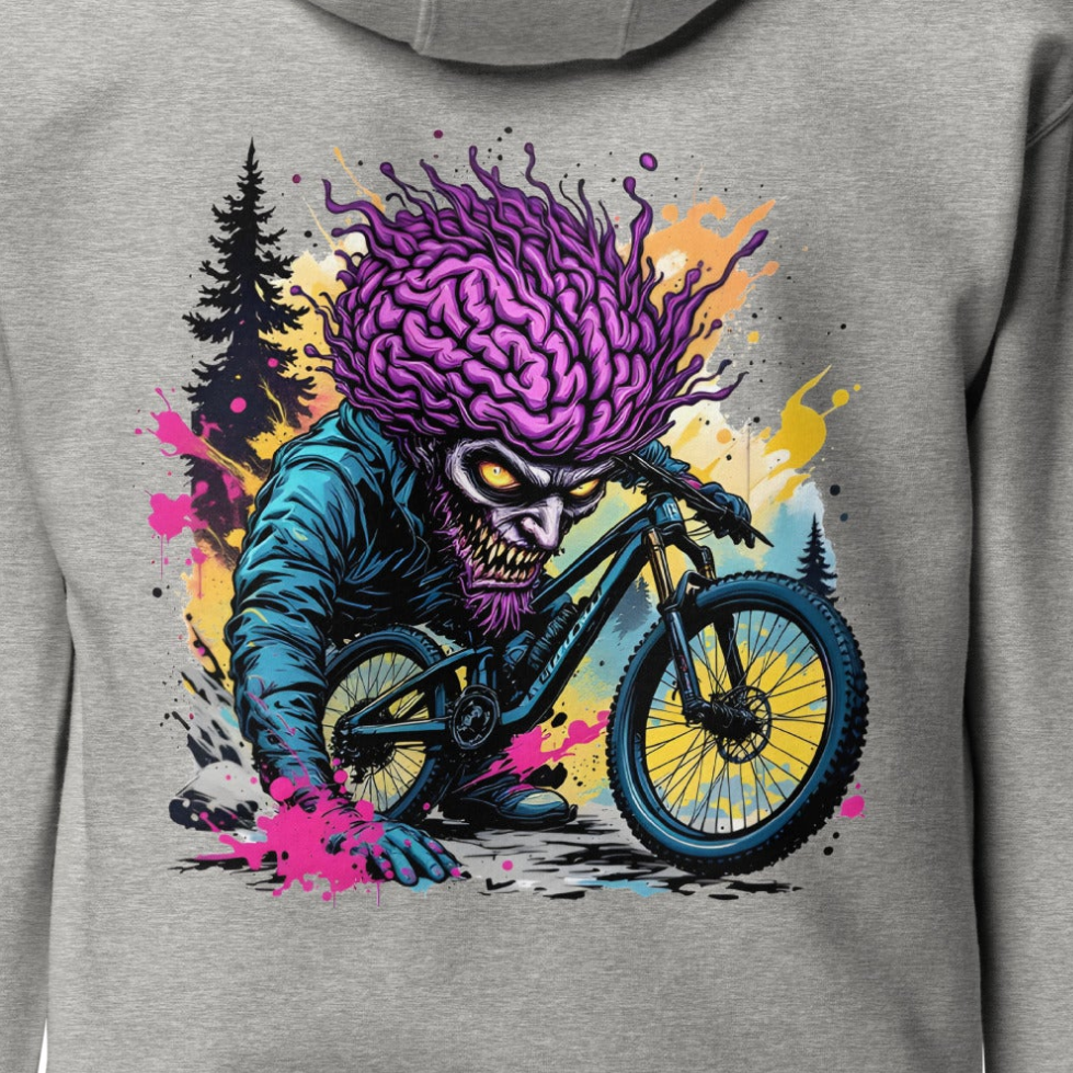 Unisex Brains rider series single back print premium Hoodie