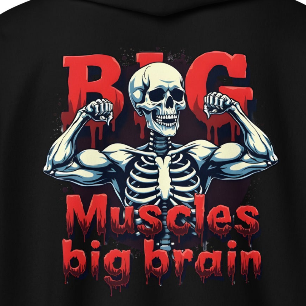 Unisex Skeleton muscle Big buns heavy blend zip hoodie