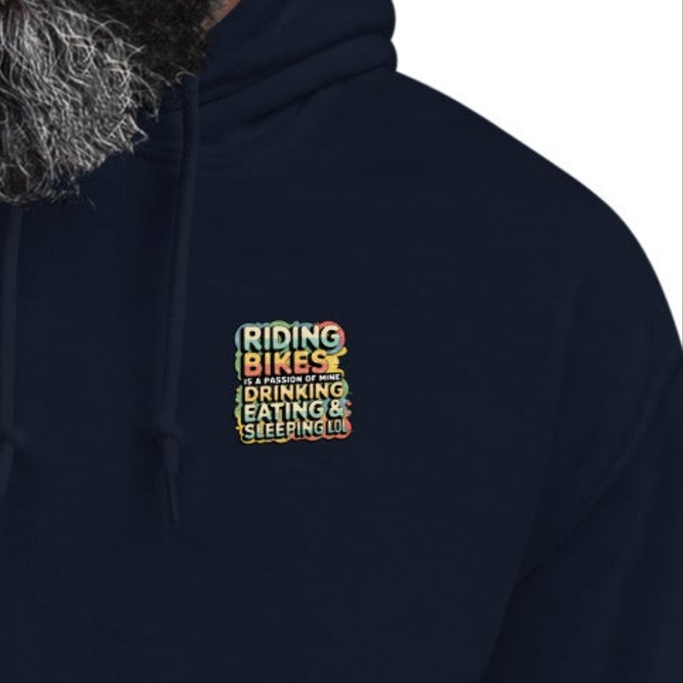 Unisex Just white Love riding bikes classic Hoodie