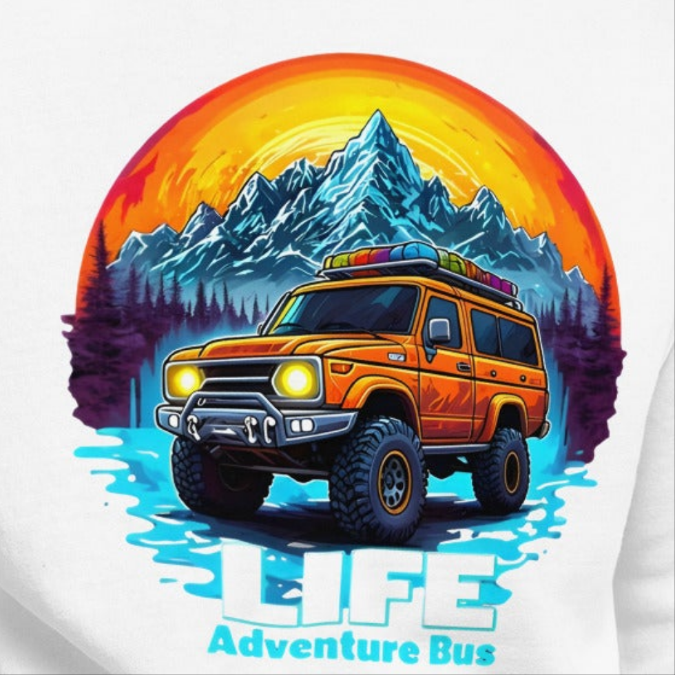 Unisex Life adventure bus sunset Premium Sweatshirt