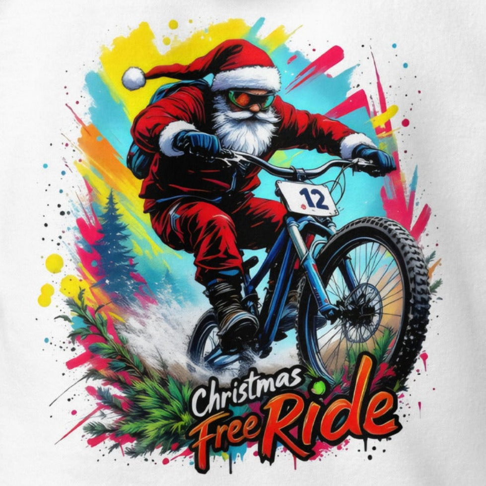 Unisex Downhill Christmas free ride Santa premium Hoodie