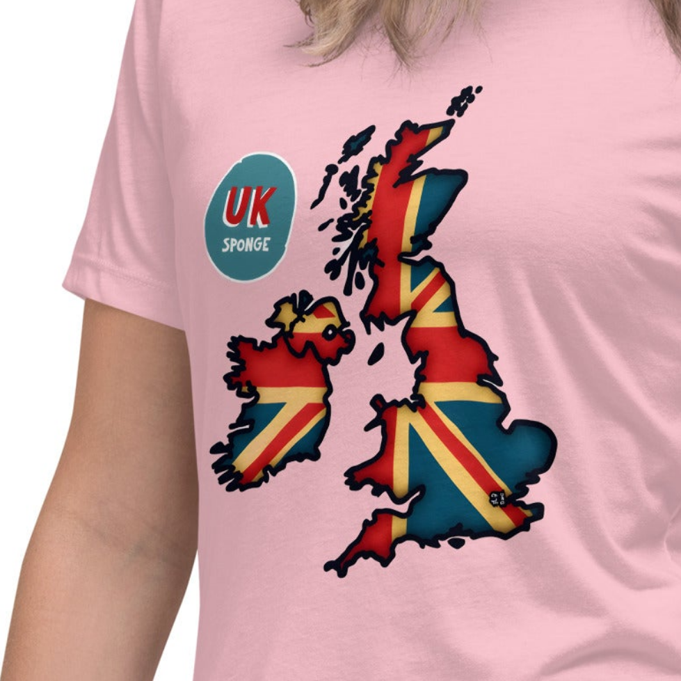 Women's UK map British flag Relaxed T-Shirt