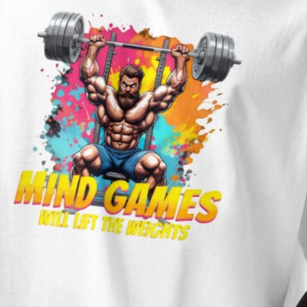 Oversized Unisex Weight lifters mind games heavyweight t-shirt