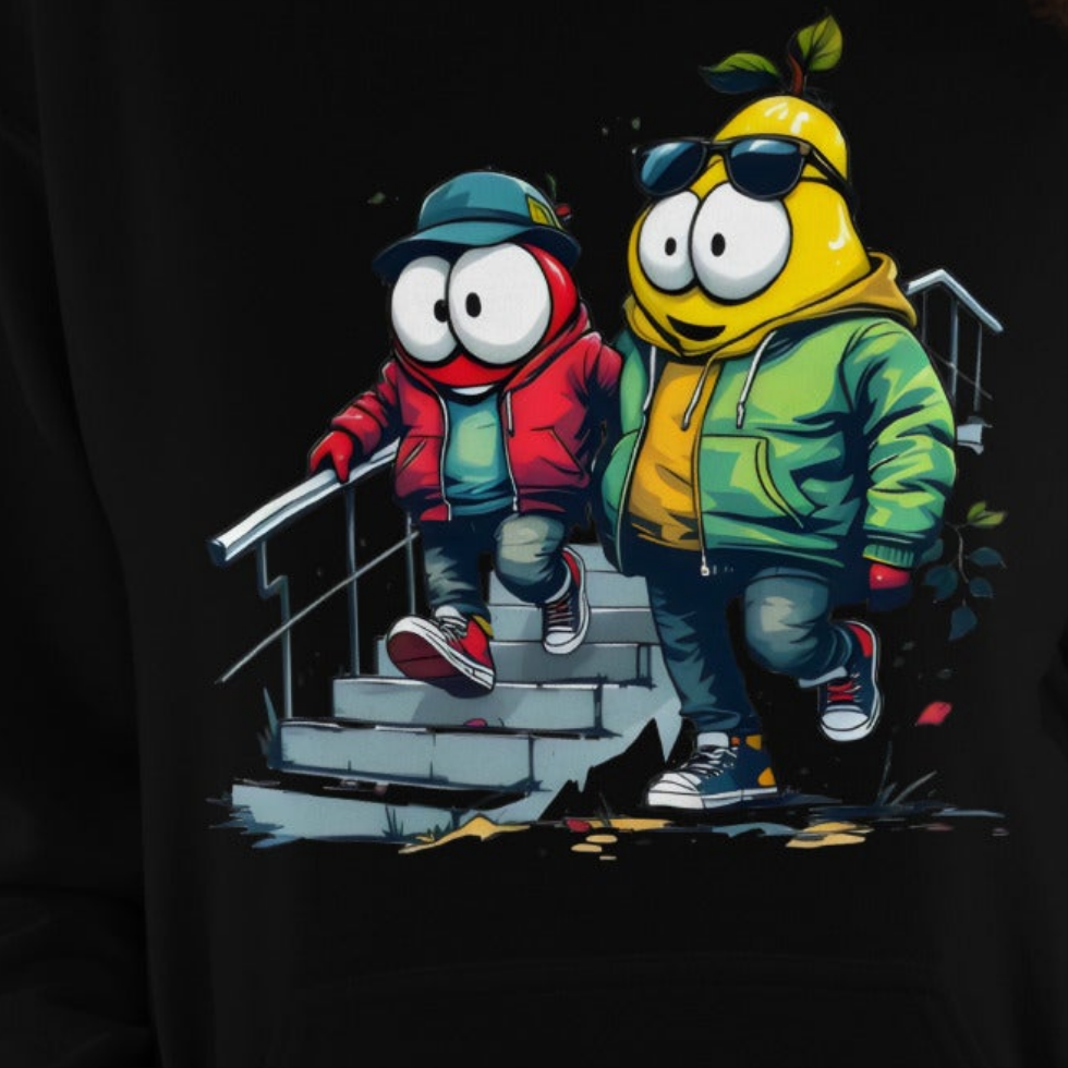 Unisex Apples and pears twin print Hoodie