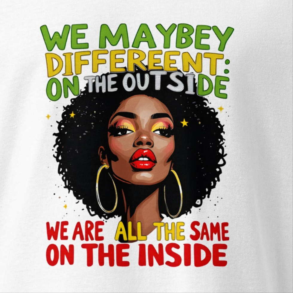 Oversized Afro-caribbean style We are all the same heavyweight t-shirt