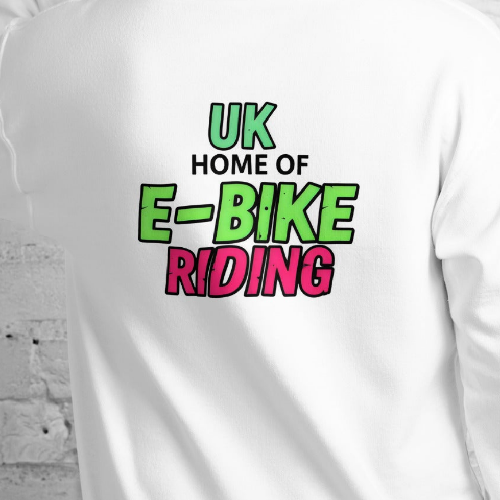 Men's UK homes of E-bike riding Front and back print Hoodie