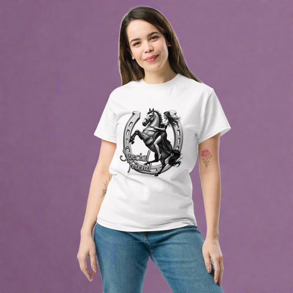 Women's horse Shoe special friend classic tee