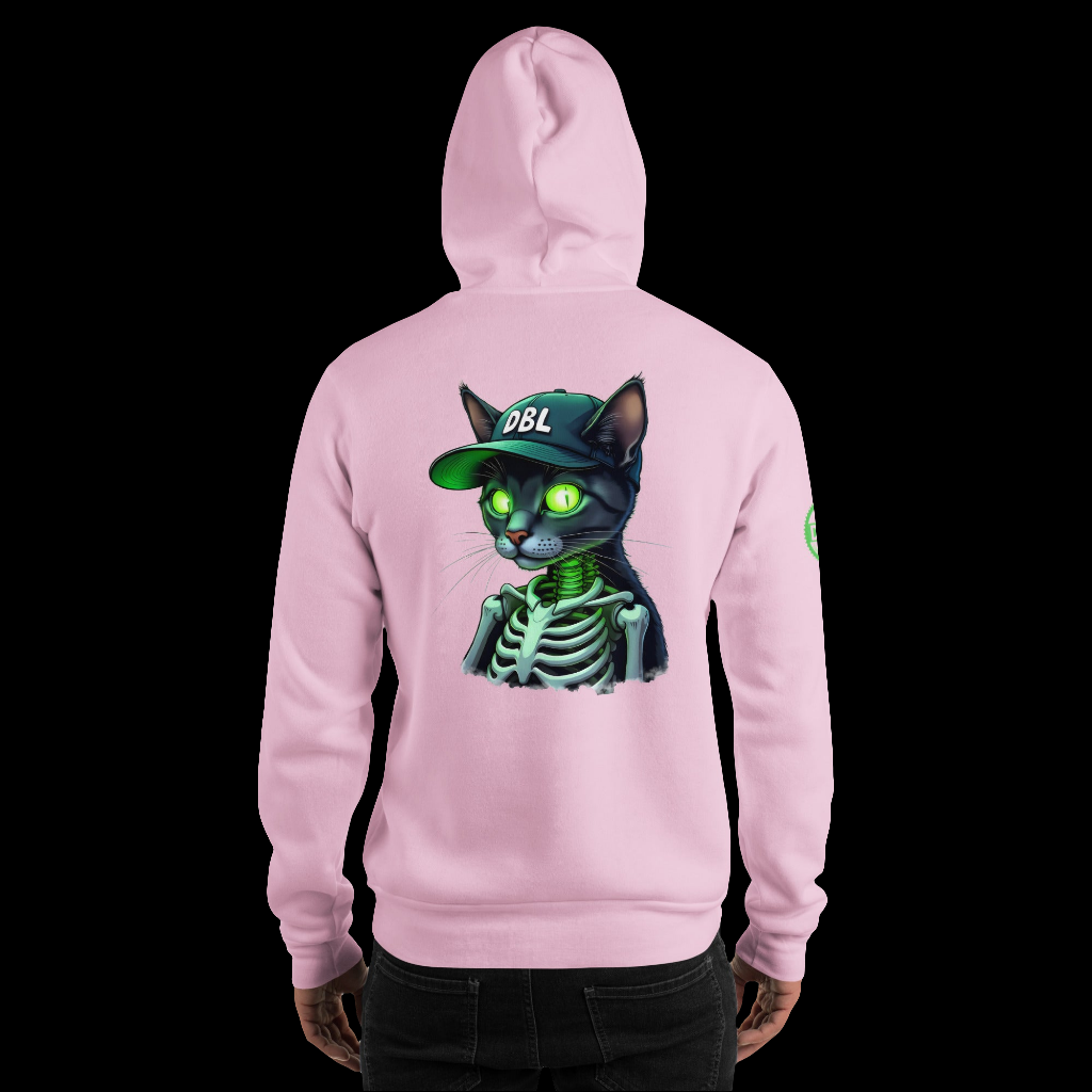 Unisex Zombie Green Illuminated cat classic Hoodie