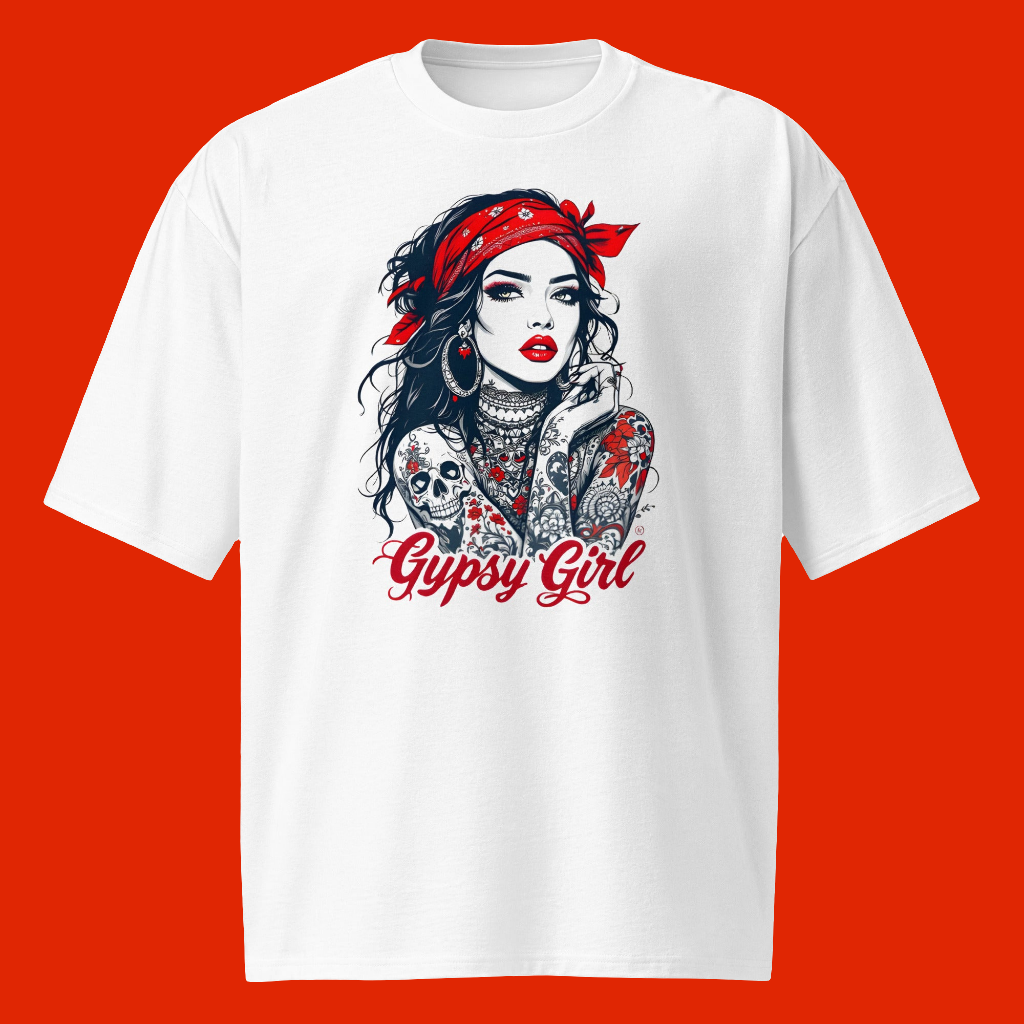 Oversized Unisex Gypsy girl illustration heavyweight t-shirt