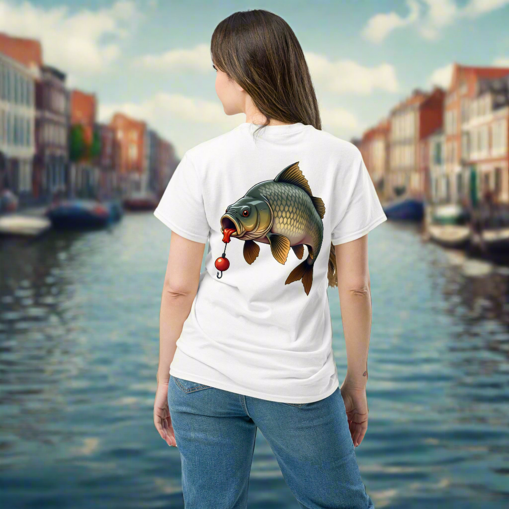 Unisex Front and back cartoon carp classic tee
