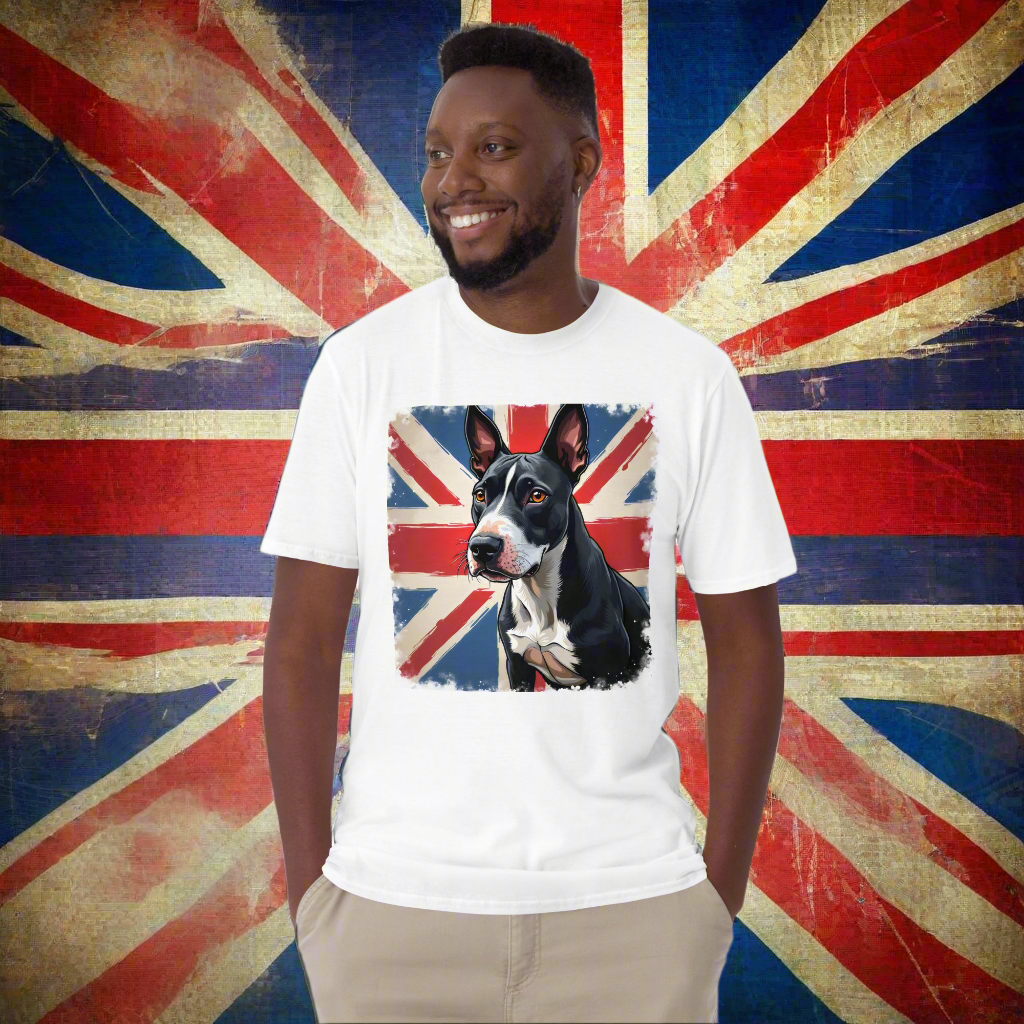 MEN'S British flag bull terrier classic Sweatshirt Short-Sleeve
