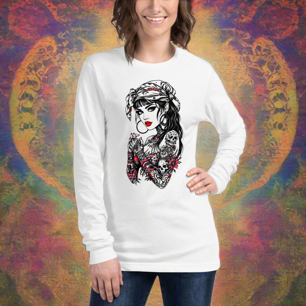 Unisex Cool looking Gypsy girl Long Sleeve Tee