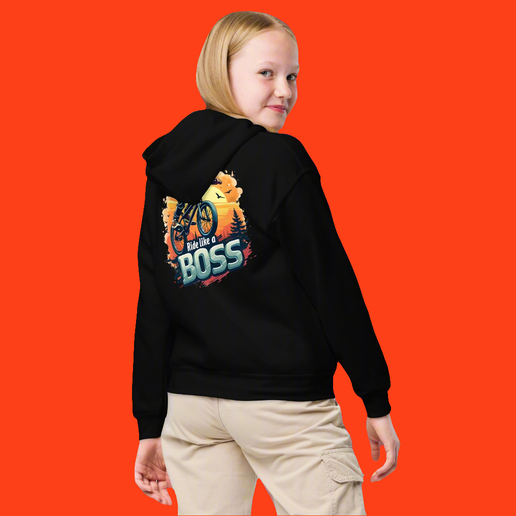 Youth Ride like a boss heavy blend hoodie