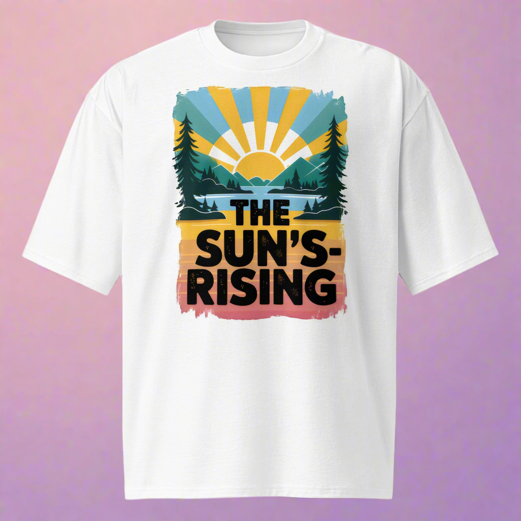 Oversized Suns rising summer stylish heavyweight t-shirt