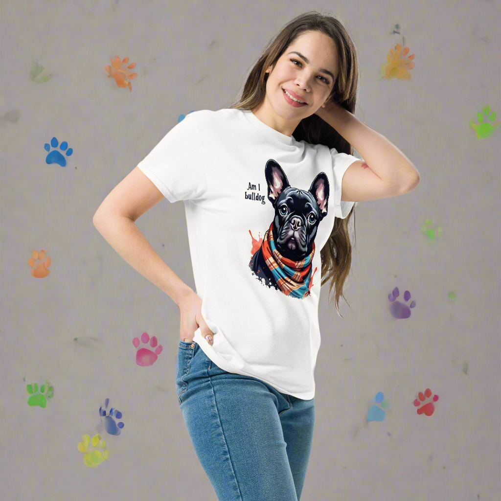 Women's twin print pug French bulldog classic tee