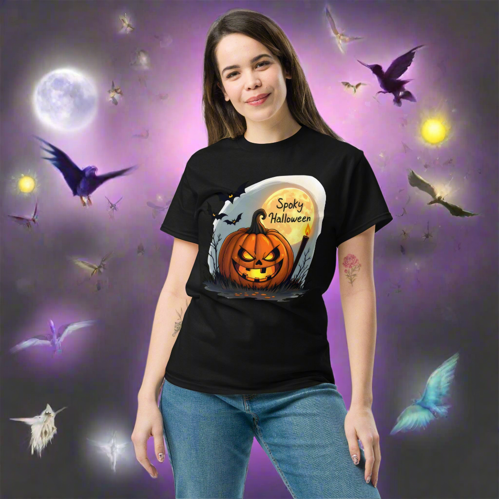 Unisex Bats Pumpkin Halloween classic tee