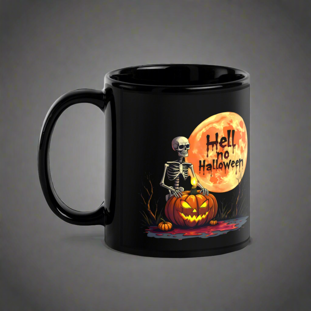 Black Hell no Halloween Glossy Mug