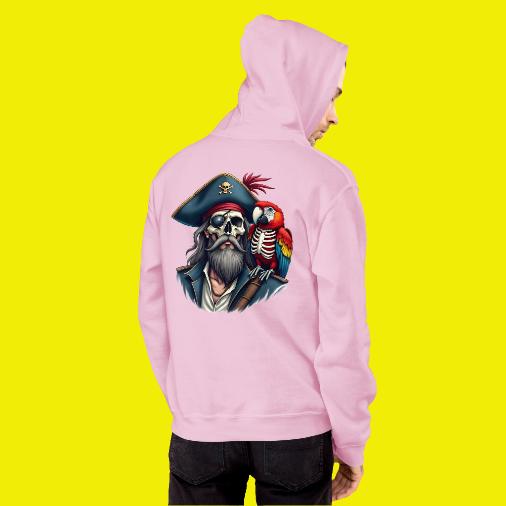 Unisex Skeleton Pirate with parrot Hoodie