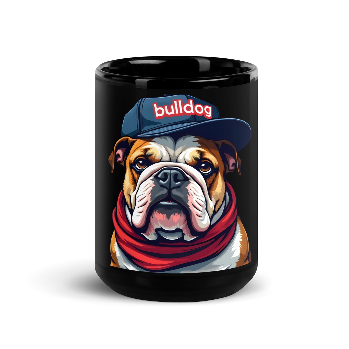British bulldog baseball cap Black Glossy Mug