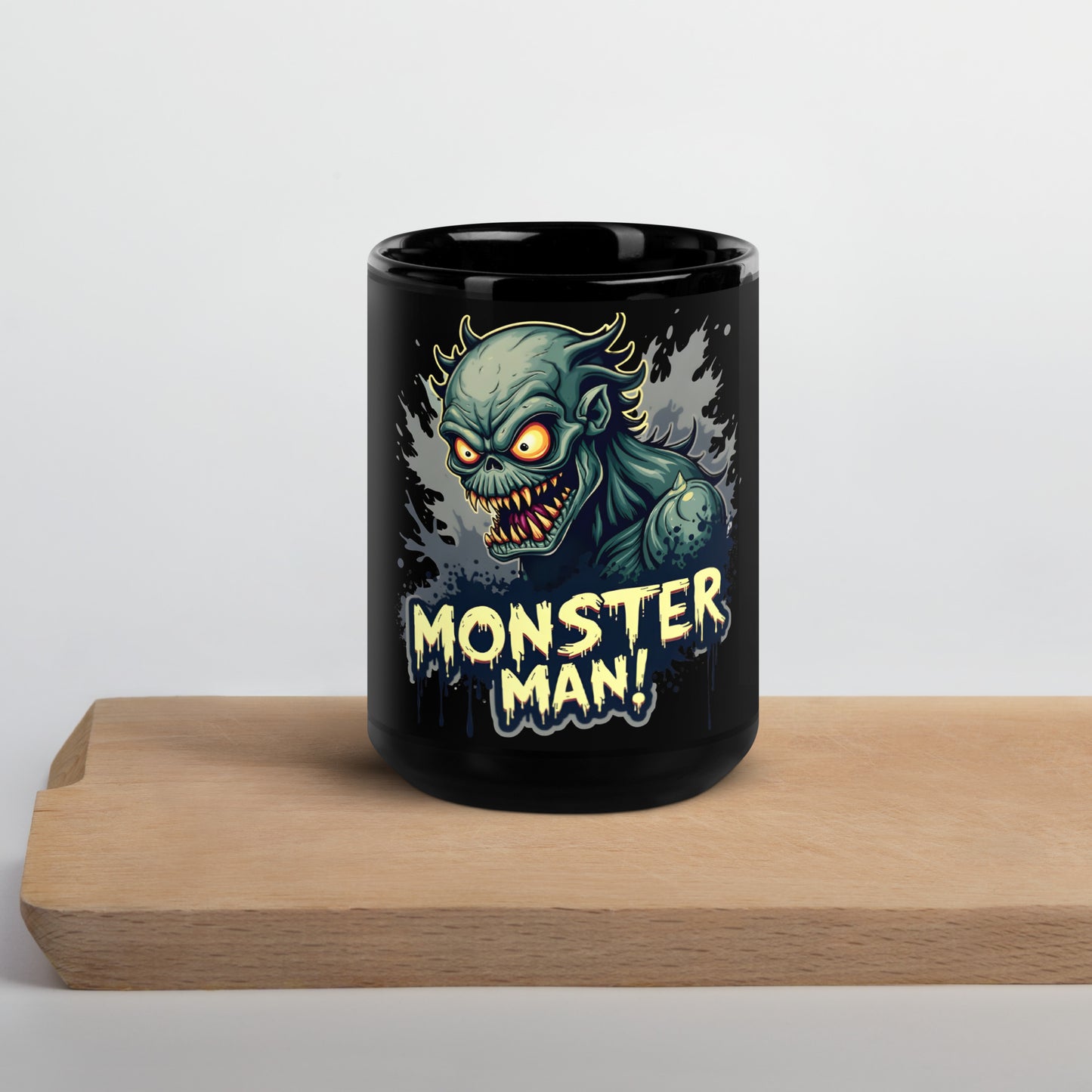Black Halloween Monster Man Glossy Mug
