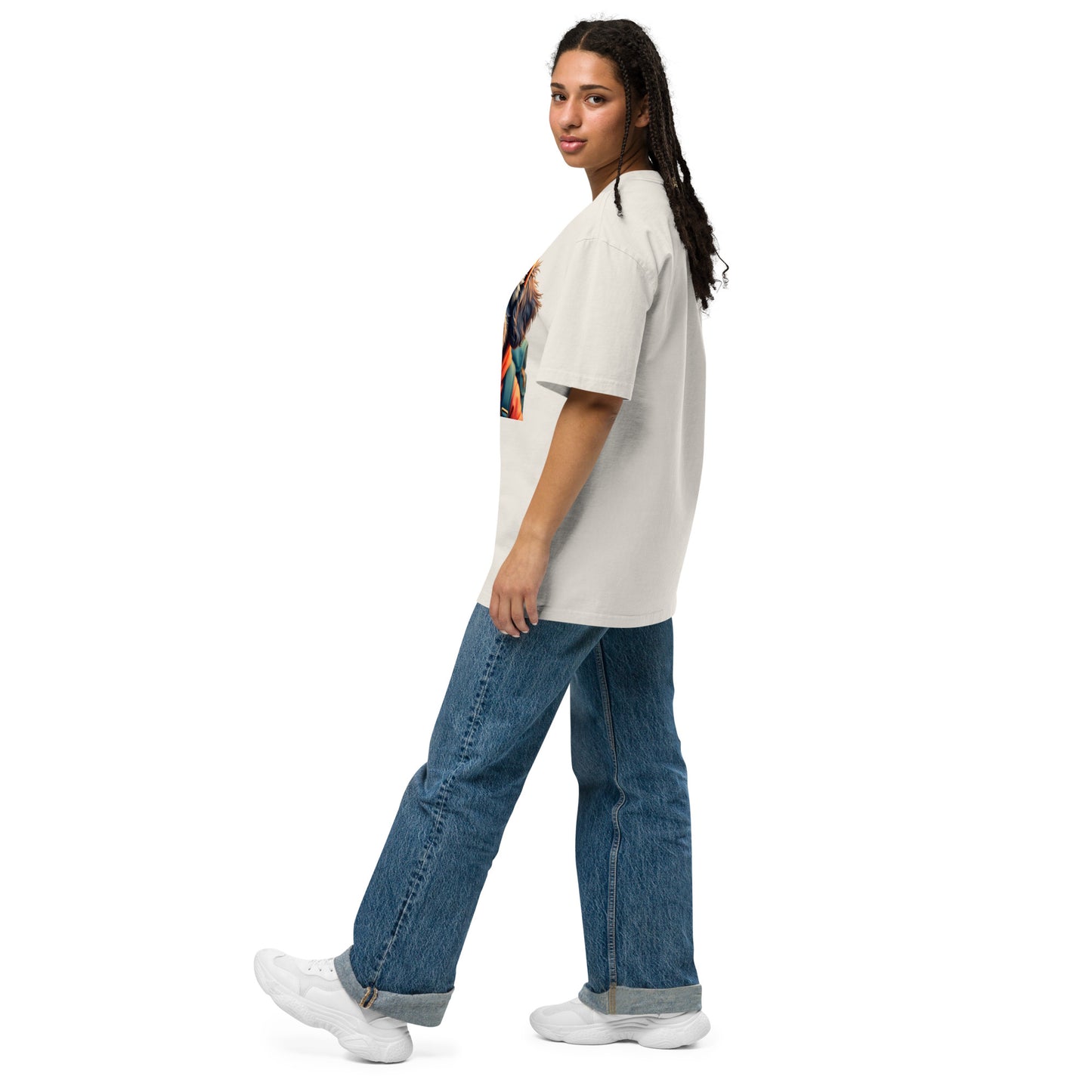 Oversized Lunar Cockapoo dog faded t-shirt