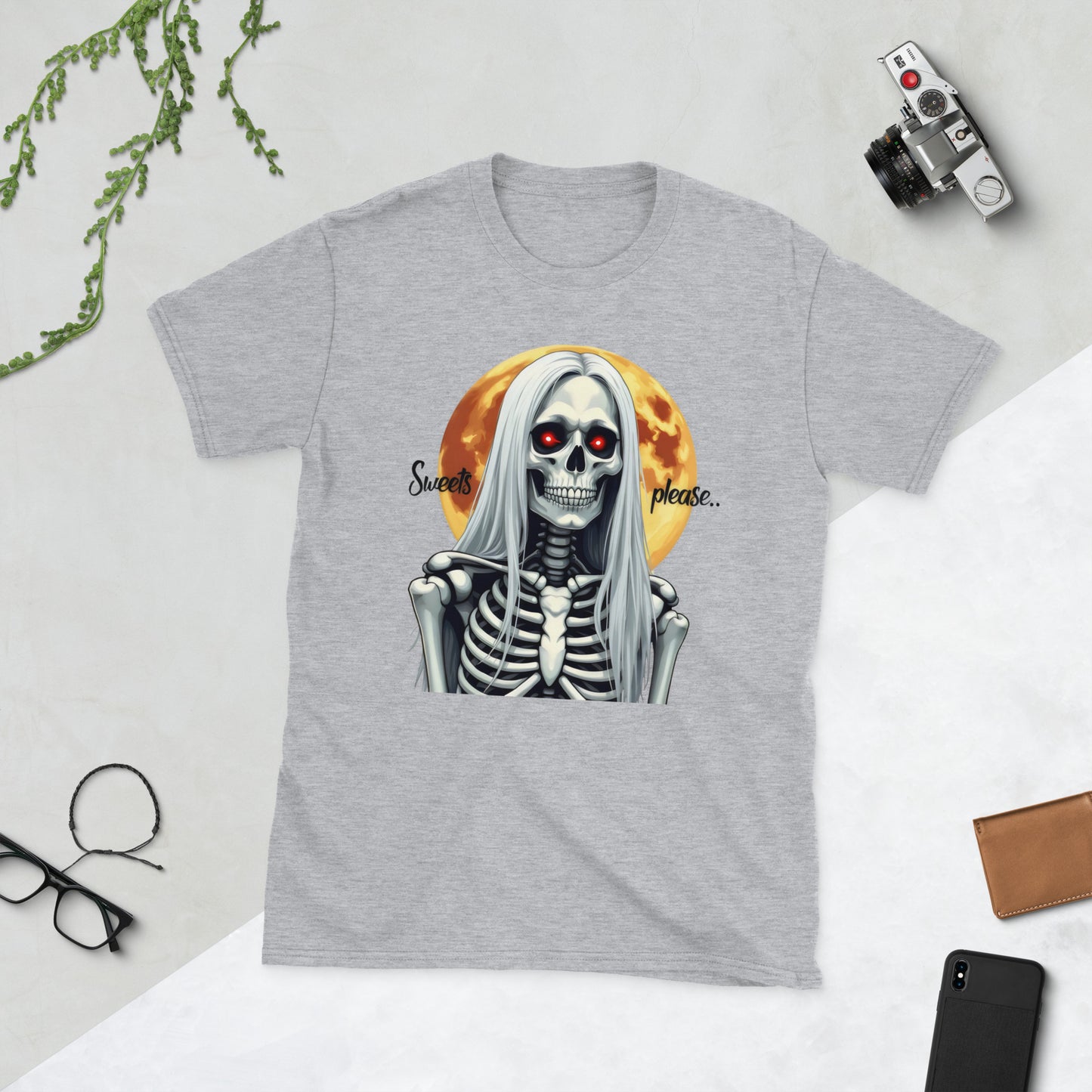 Short-Sleeve Sweets please Halloween Old Lady Unisex T-Shirt